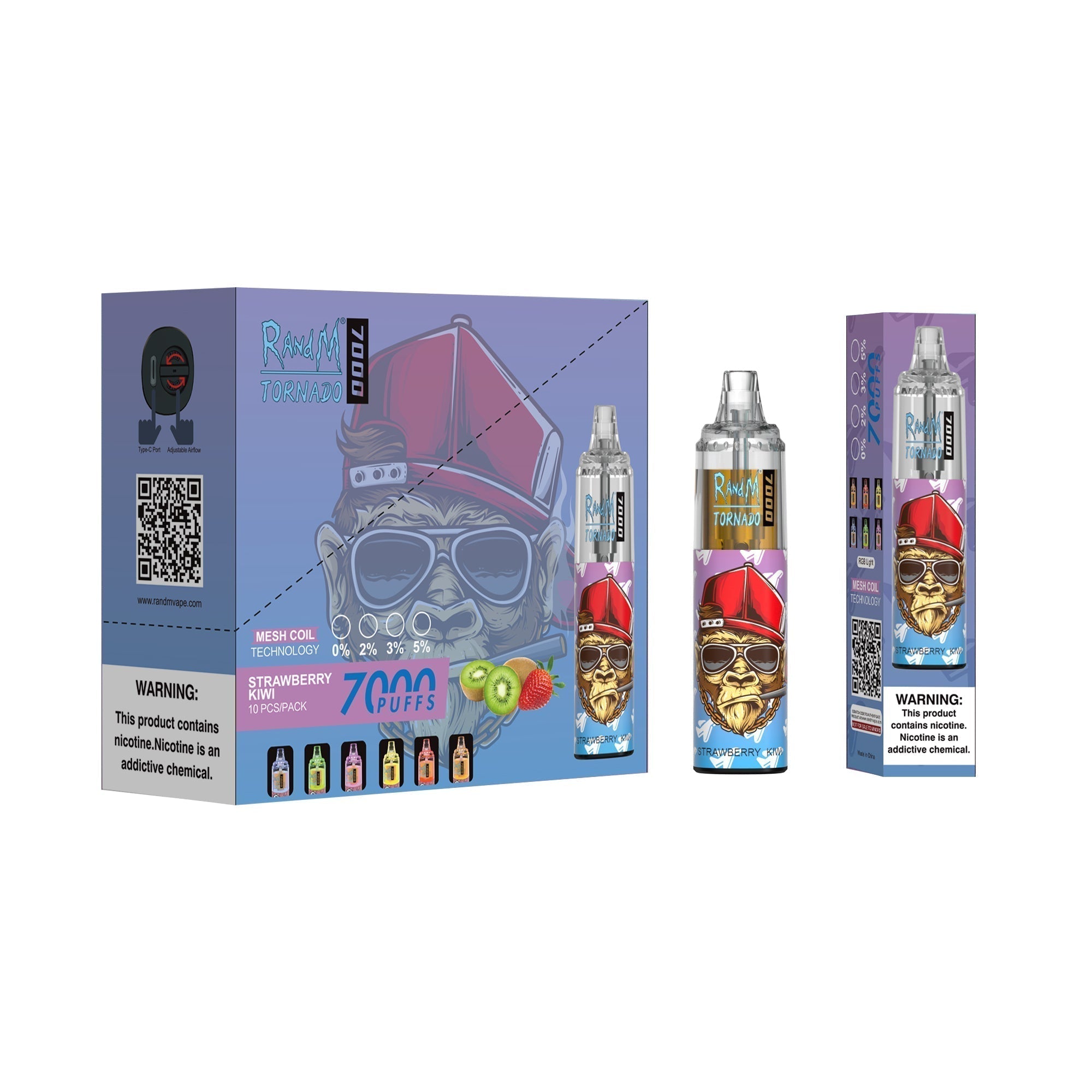 RAndM Tornado 7000 bouffées Vape Jetable (Boîte de 10)