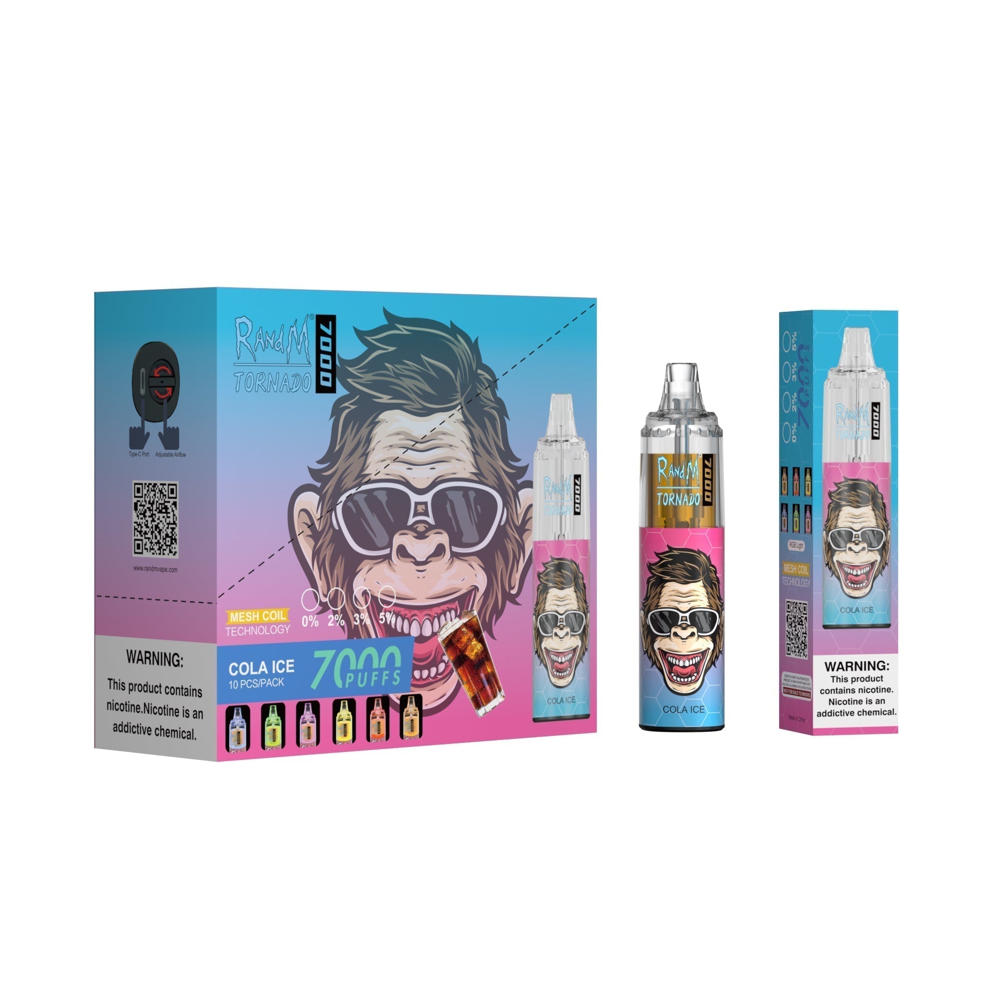 RAndM Tornado 7000 bouffées Vape Jetable (Boîte de 10)