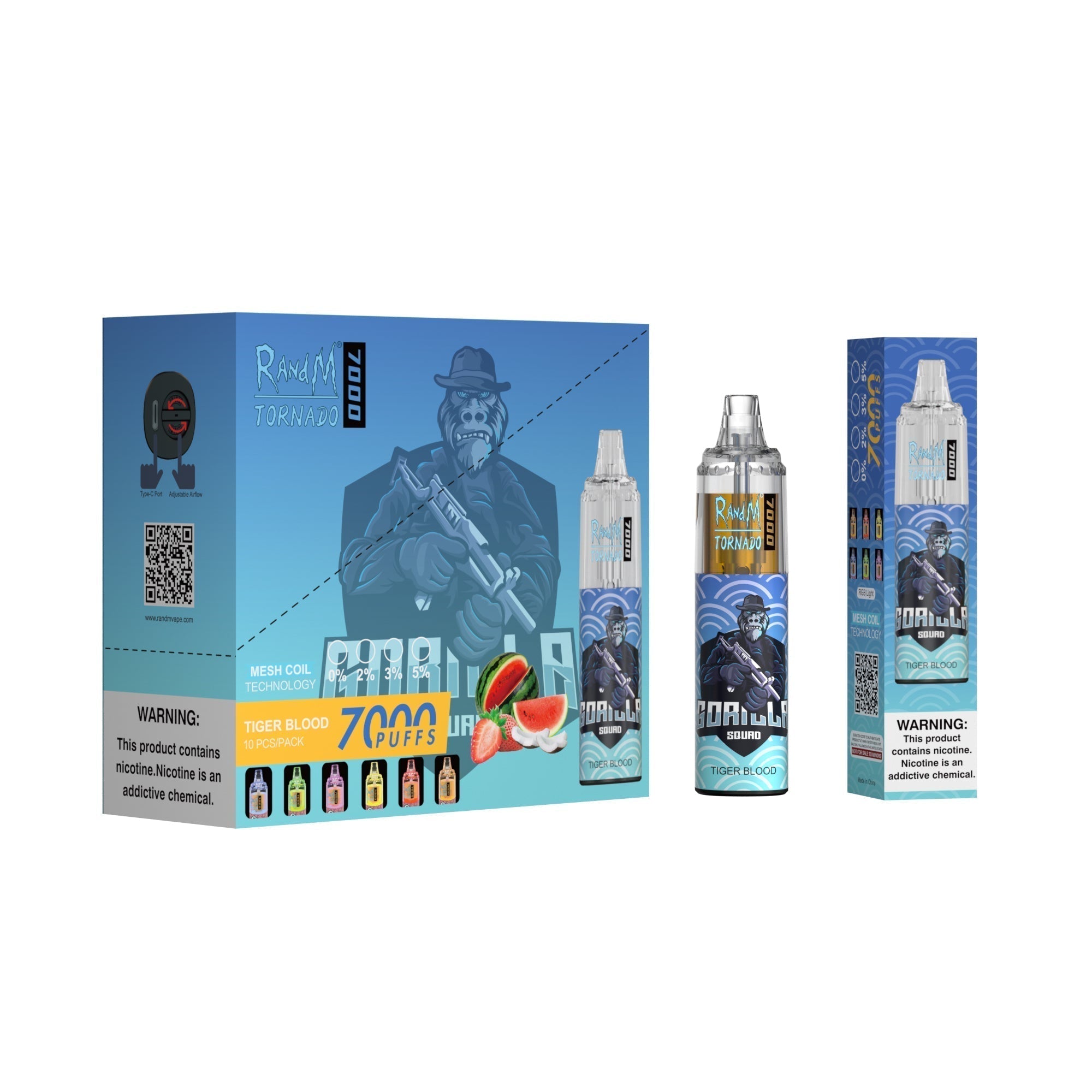 RAndM Tornado 7000 bouffées Vape Jetable (Boîte de 10)