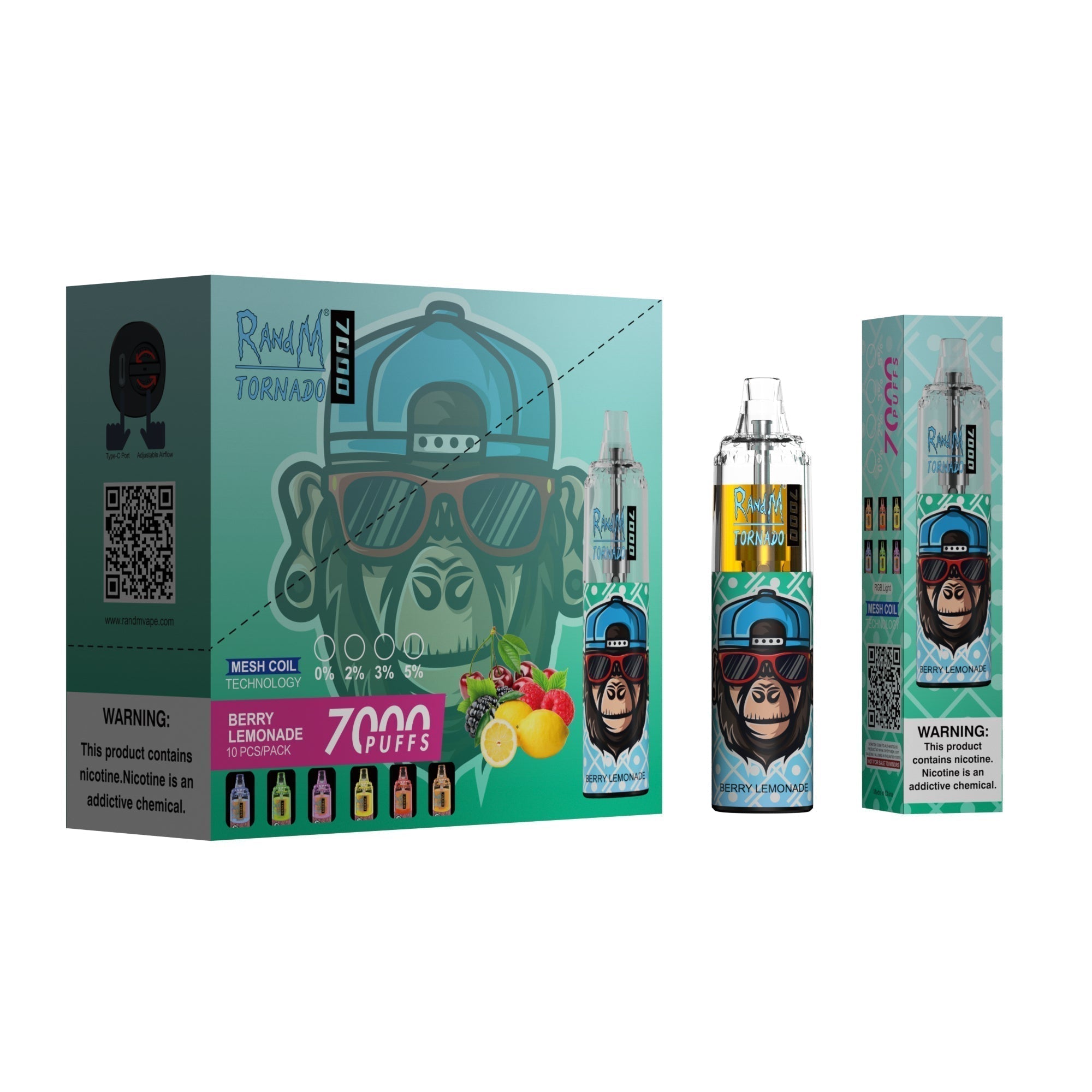 RAndM Tornado 7000 bouffées Vape Jetable (Boîte de 10)