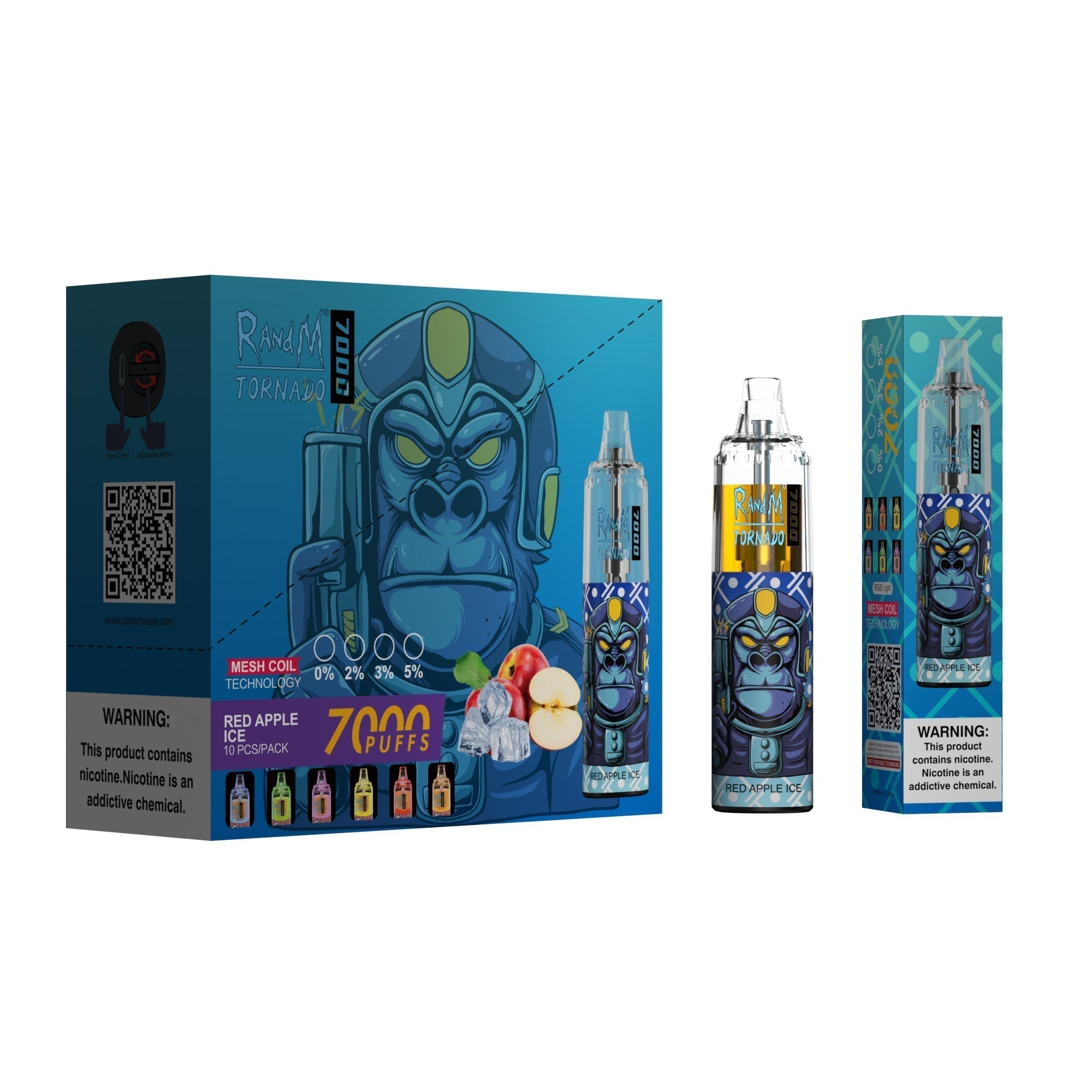 RAndM Tornado 7000 bouffées Vape Jetable (Boîte de 10)